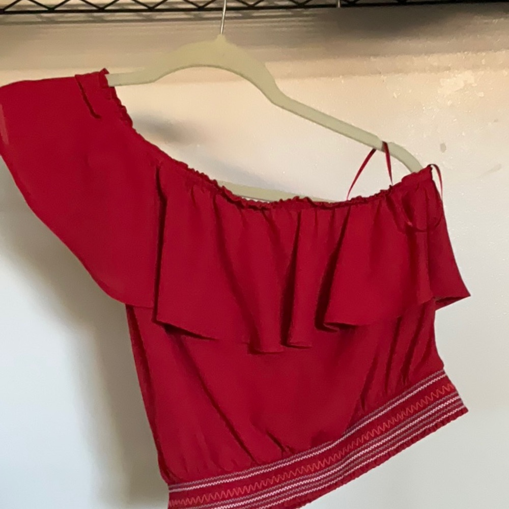 Off the shoulder sheer red blouse by Candies 🍭